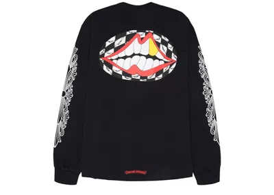 Pre-owned Chrome Hearts Men's  Matty Boy Flower Chomper Long Sleeve T-shirt In Black