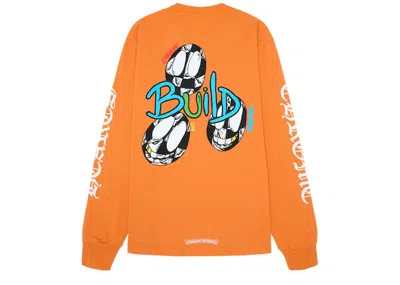 Pre-owned Chrome Hearts Men's  Matty Boy Link & Build Long Sleeve T-shirt In Orange