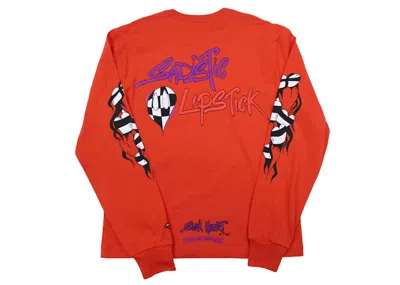 Pre-owned Chrome Hearts Men's  Matty Boy Sadistic Lipstick Long Sleeve T-shirt In Red
