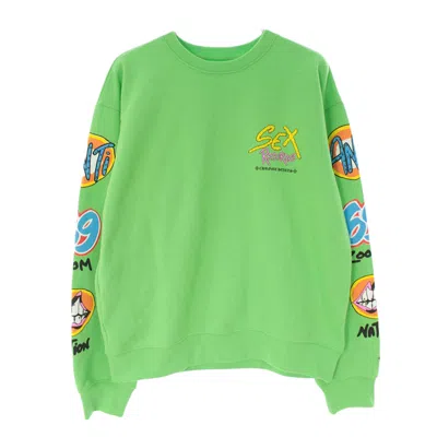 Pre-owned Chrome Hearts Men's  Matty Boy Sex Records Crewneck Sweatshirt In Citrus