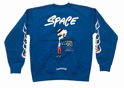 Pre-owned Chrome Hearts Men's  Matty Boy Space Crewneck Sweatshirt In Blue