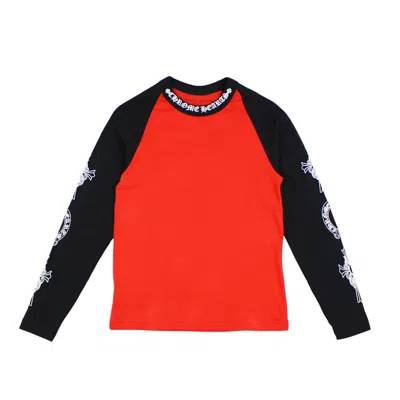 Pre-owned Chrome Hearts Men's  Neck Logo Baseball Shirt In Red/black