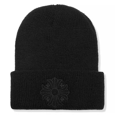 Pre-owned Chrome Hearts Men's  Plus Cross Beanie In Black