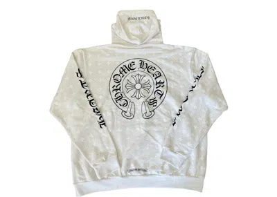 Pre-owned Chrome Hearts Men's  Plus Cross Horseshoe Hoodie In White