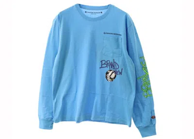 Pre-owned Chrome Hearts Men's  X Matty Boy Brain New Long Sleeve T-shirt In Blue
