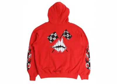 Pre-owned Chrome Hearts Men's  X Matty Boy Flames Hoodie In Red