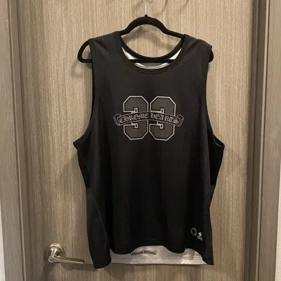 Pre-owned Chrome Hearts Mesh Reversible Sleeveless Jersey In Black/white