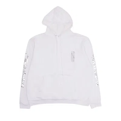 Pre-owned Chrome Hearts Metallic Print Vertical Logo Hoodie 'white' | Men's Size L