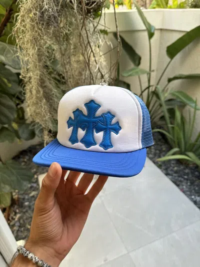 Pre-owned Chrome Hearts Miami Exclusive Trucker Hat In Blue
