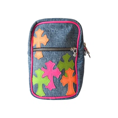 Chrome Hearts Mini Miami Art Basel Denim Cross Patch Taka Bag