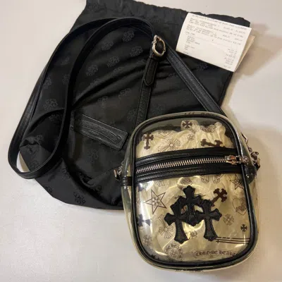 Pre-owned Chrome Hearts Mini Taka Vinyl Shoulder Bag In Black