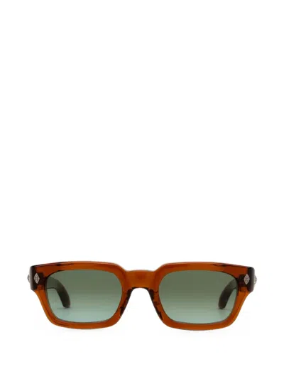 Chrome Hearts Miscellanus Rectangle-frame Sunglasses In Brown
