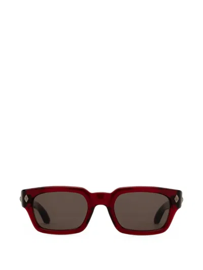 Chrome Hearts Miscellanus Rectangle-frame Sunglasses In Red