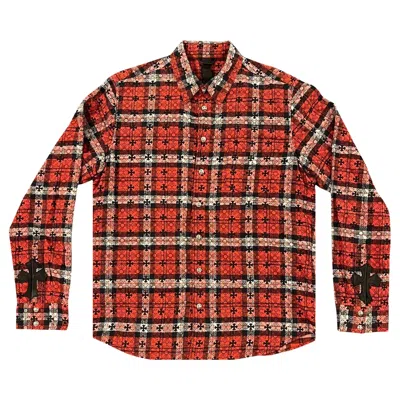 Pre-owned Chrome Hearts Monogram Cross Flannel 'red/plaid' In Multi