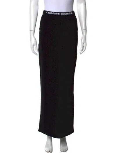 Pre-owned Chrome Hearts Monogram Cross Long Skirt In Black