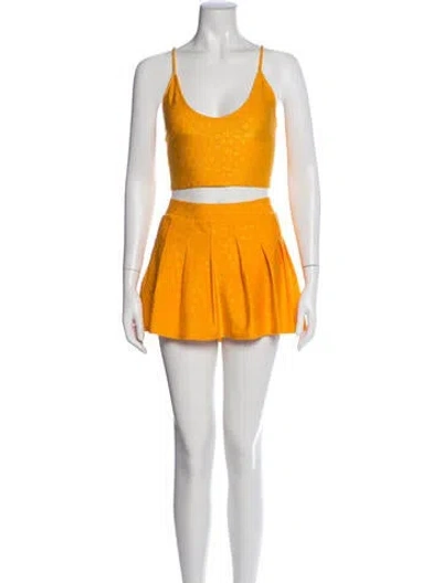 Pre-owned Chrome Hearts Monogram Cross Patterned Skirt Set In Yellow