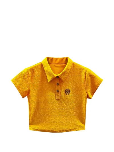 Chrome Hearts Monogram-embossed Polo Top In Yellow