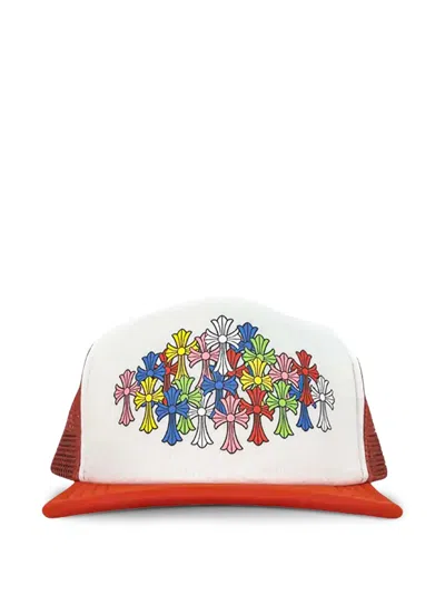 Chrome Hearts Multi Colour Crosses Trucker Hat In White