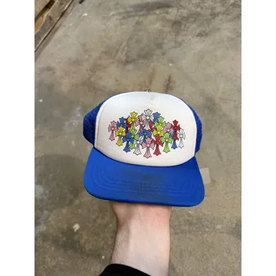 Pre-owned Chrome Hearts Multi Cross Trucker Blue Used Osfm