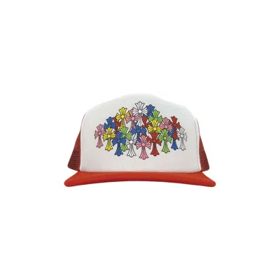 Pre-owned Chrome Hearts Multi Cross Trucker Hat 'red/white'