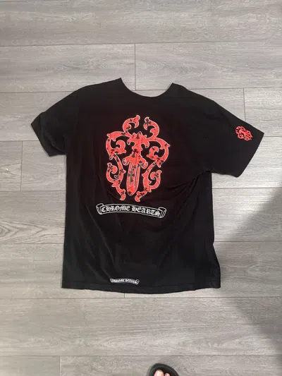 Pre-owned Chrome Hearts Multi Logo Dagger T-shirt In Black/red