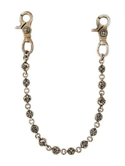Pre-owned Chrome Hearts Multi Motif Ball Short Wallet Chain In Silver