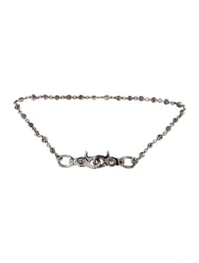 Pre-owned Chrome Hearts Multi Motif Ball Wallet Chain In Silver