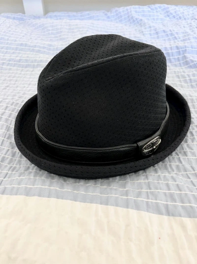 Pre-owned Chrome Hearts Mylady Fedora Hat In Black