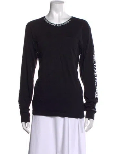 Pre-owned Chrome Hearts Neck Logo Graphic Print T-shirt In Black