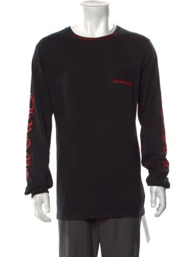 Pre-owned Chrome Hearts Neck Logo Horseshoe Graphic Print Sweatshirt In Black