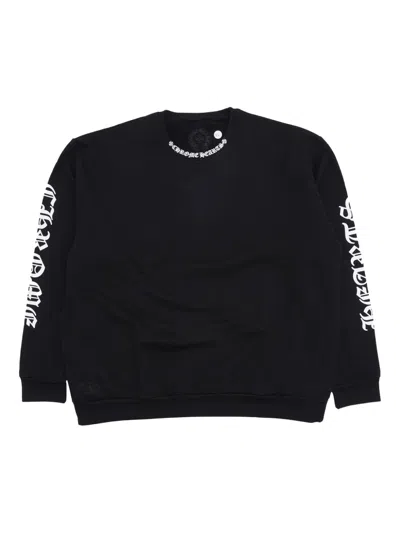 Chrome Hearts Neck-logo Long-sleeve Sweatshirt In Black