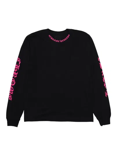 Chrome Hearts Neck-logo Long-sleeve Sweatshirt In Black