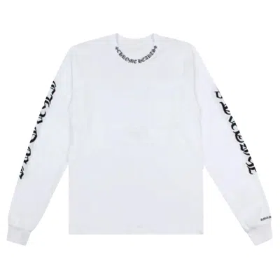 Pre-owned Chrome Hearts Neck Logo Long-sleeve T-shirt 'white' | Men's Size L