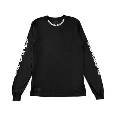 Pre-owned Chrome Hearts Neck Logo Pocket Long-sleeve Tee 'black/white' | Men's Size L