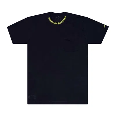 Pre-owned Chrome Hearts Neck Logo T-shirt 'black/neon Yellow'