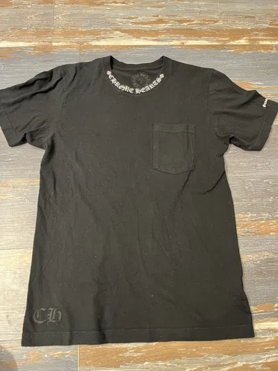 Pre-owned Chrome Hearts Neck Logo Tee Shirt In Black