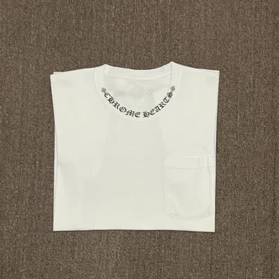 Pre-owned Chrome Hearts Neck Print Logo Tee In White