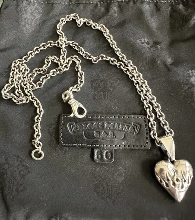 Pre-owned Chrome Hearts Necklace “ne” Chain 24” In Silver