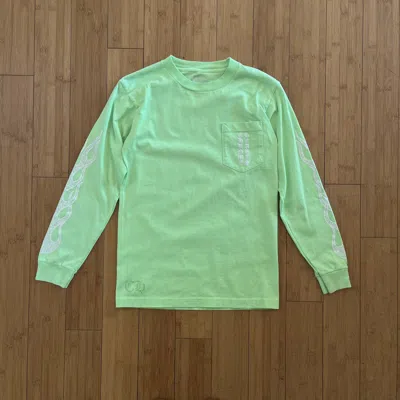 Pre-owned Chrome Hearts Neon Flame Long-sleeve T-shirt In Green