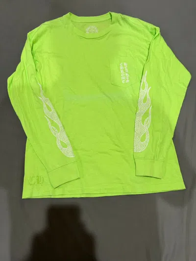 Pre-owned Chrome Hearts Neon Green L/s In Lime