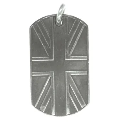 Pre-owned Chrome Hearts No Tariffs!  Union Jack Dog Tag Pendant In Silver