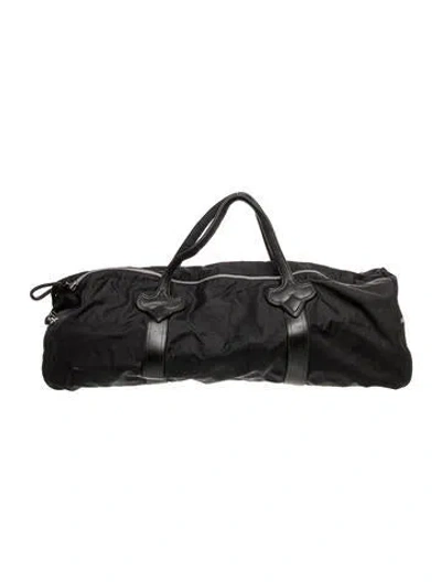 Pre-owned Chrome Hearts Nylon Weekender Bag In Black