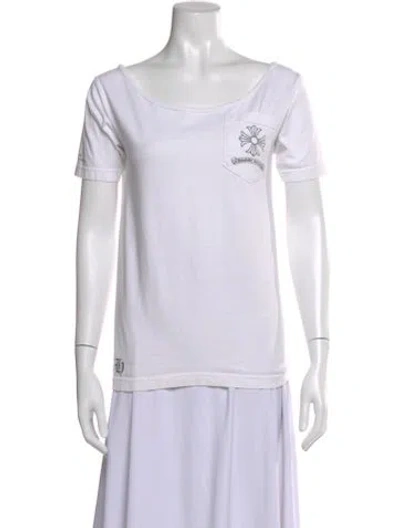 Pre-owned Chrome Hearts Off-the-shoulder Short Sleeve T-shirt In White