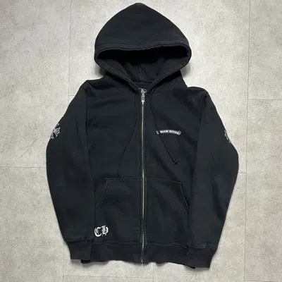 Pre-owned Chrome Hearts Old Usa Arm Logo Thermal Zip Hoodie In Black