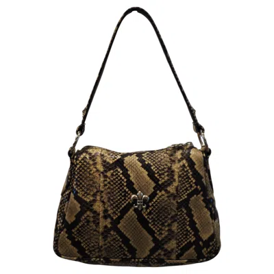Pre-owned Chrome Hearts One Of One Python Skin Leather Shoulder Handle Bag In Black