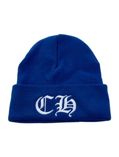 Pre-owned Chrome Hearts Online Exclusive Logo Beanie In Blue