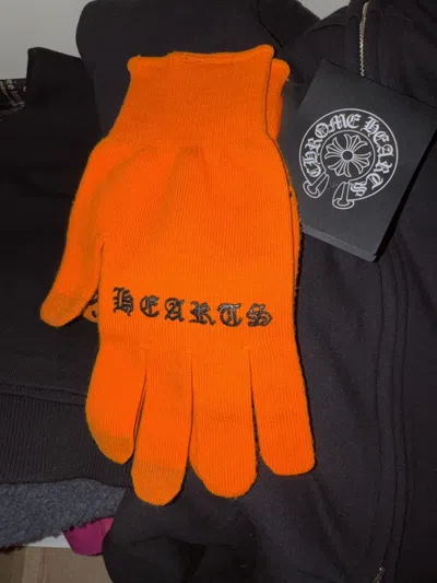 Pre-owned Chrome Hearts Orange Work Gloves