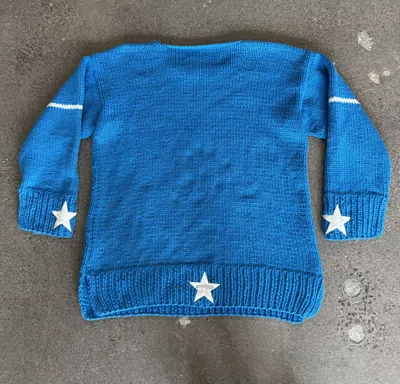 Pre-owned Chrome Hearts Oversized Cashmere Patched Sweater In Blue