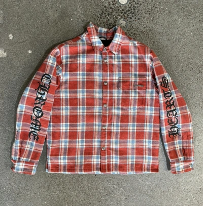 Pre-owned Chrome Hearts Padded Flannel Jacket In Red