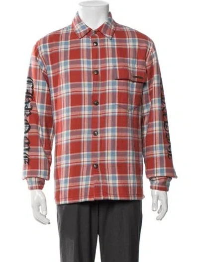 Pre-owned Chrome Hearts Padded Flannel Plaid Print Jacket In Red